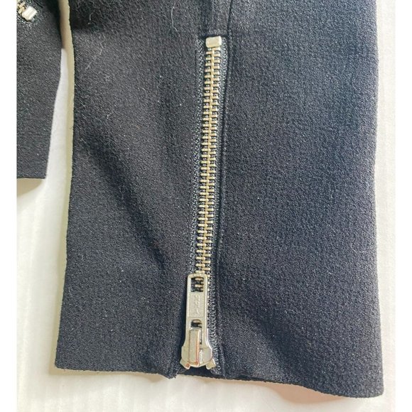 Trouve Womens Black Long Sleeve Moto Jacket with Zippers and Sleeve Tucks Size S - Picture 7 of 11